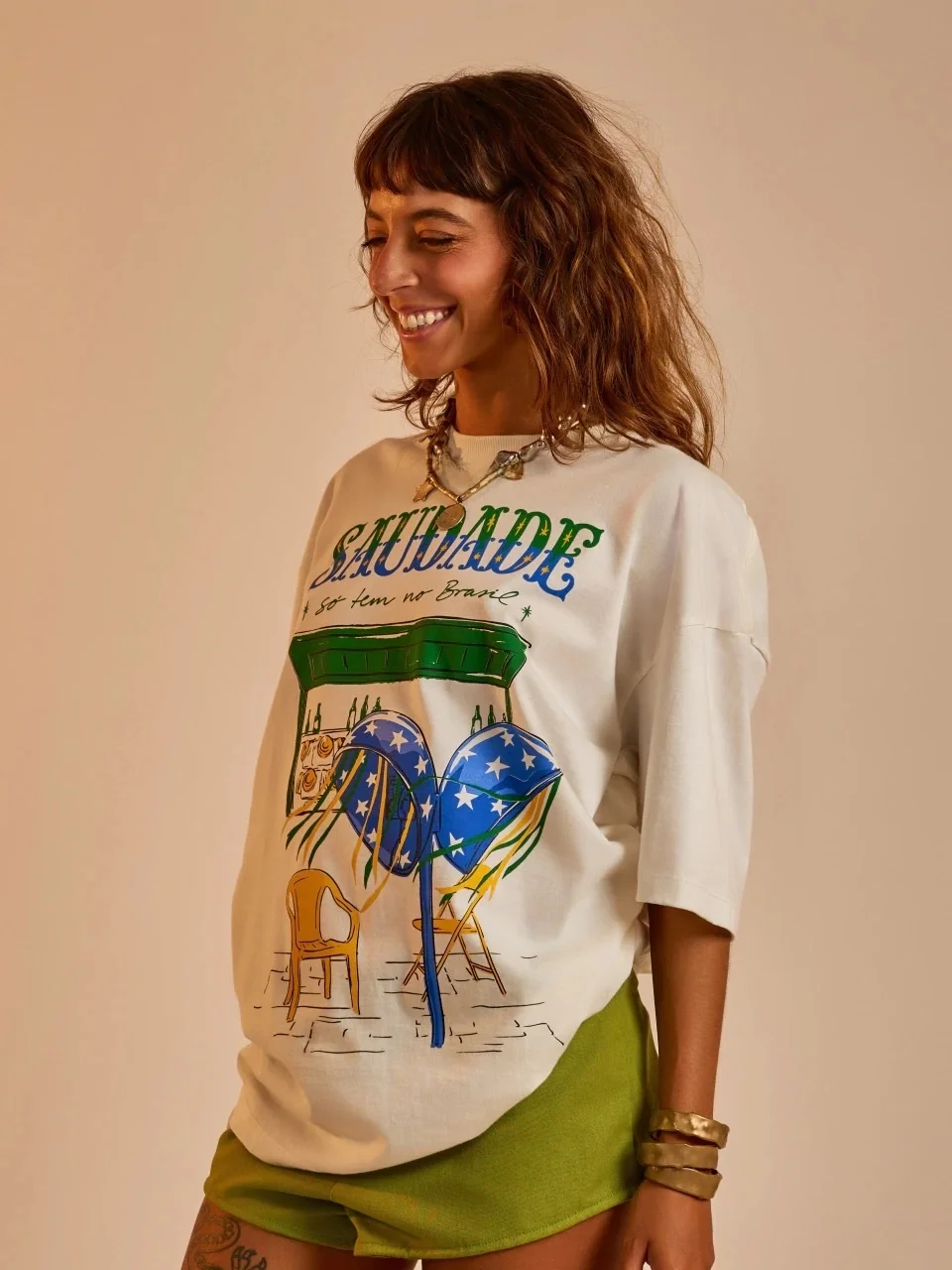 Retro American Summer Vacation Ocean Print Spicy Girl Loose Casual Pure Cotton Short Sleeve T-Shirt Women's Fashion Cotton Tee