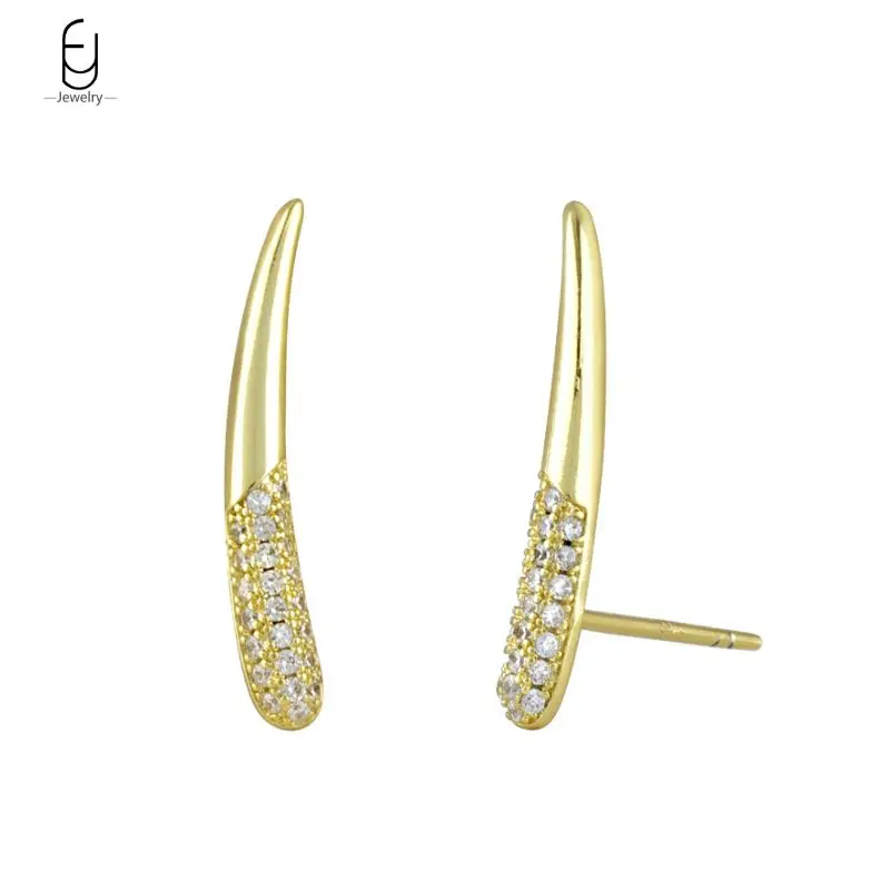 925 Sterling Silver Needle Pave Micro Crystal Stud Earrings for Women Luxury Geometric Piercing Earrings Fine Jewelry Gifts