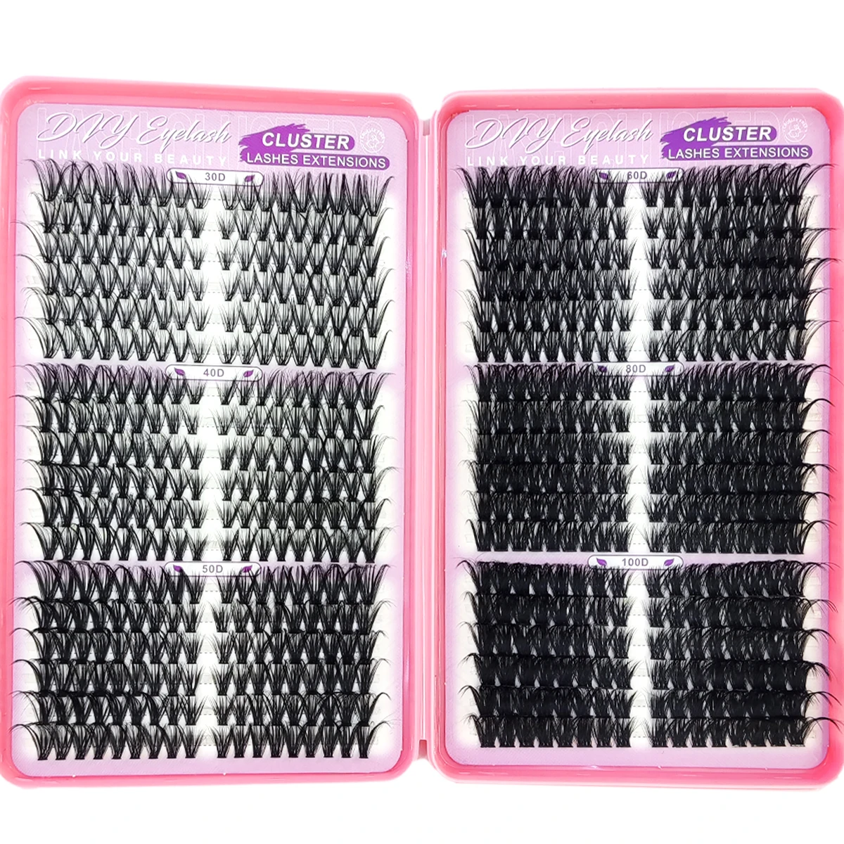 HBZGTLAD 36 row fluffy eyelash bundle left and right eyelashes extended 30-100D independent eyelashes cat eye eyelash extension