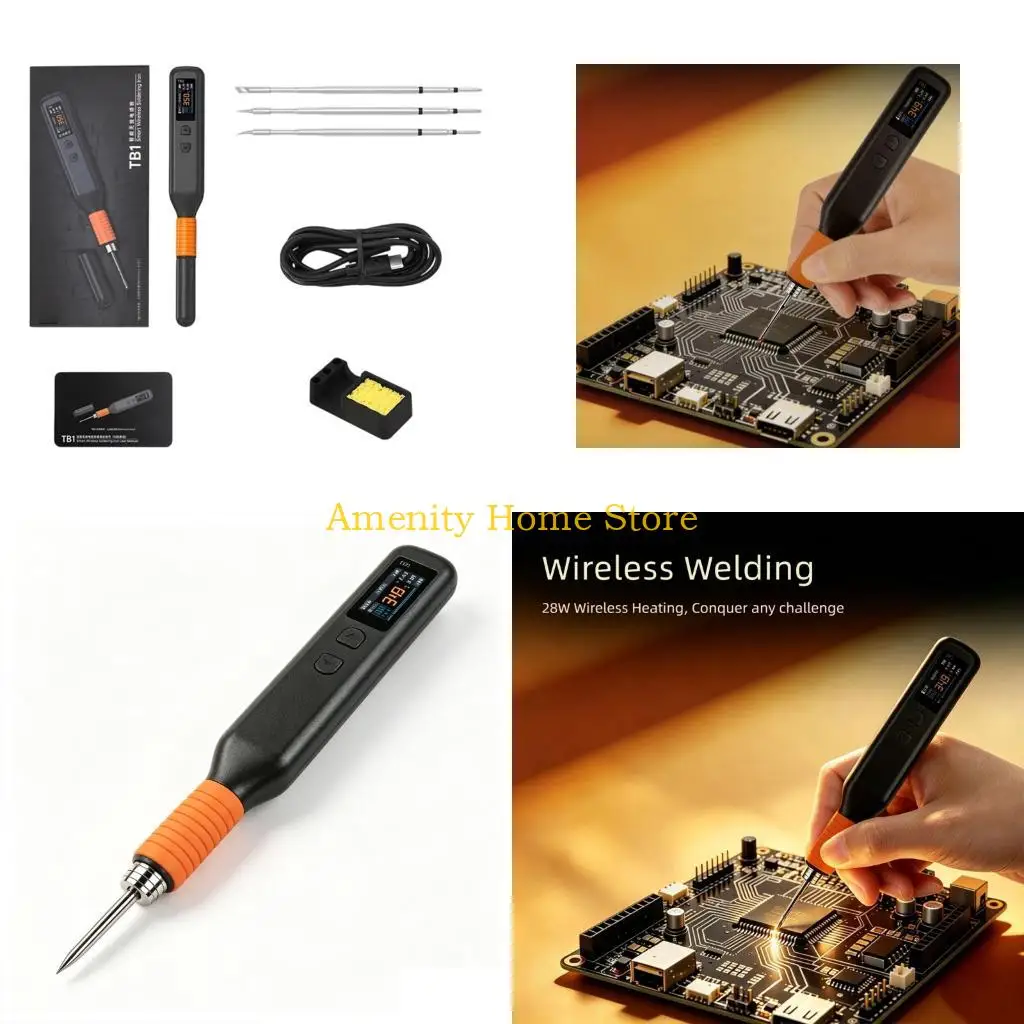 F26C LCD Soldering Iron with Two-Key Adjustment, T210 Heater, and Handheld Form for Electronics Repair Tasks and DIY Work