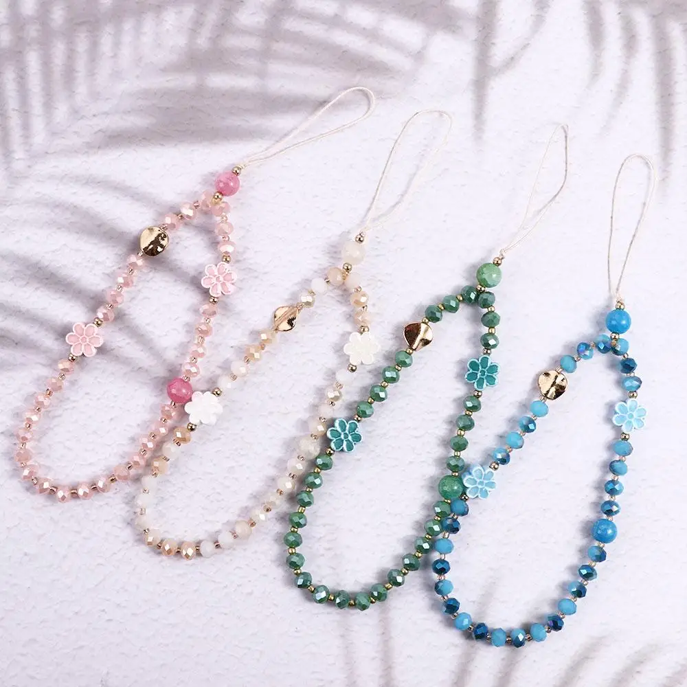 Colorful Bohemia Style Beads Mobile Phone Hanging Cord Handmade Anti-Lost Gravel Rope Women Gift Phone Case Decoration