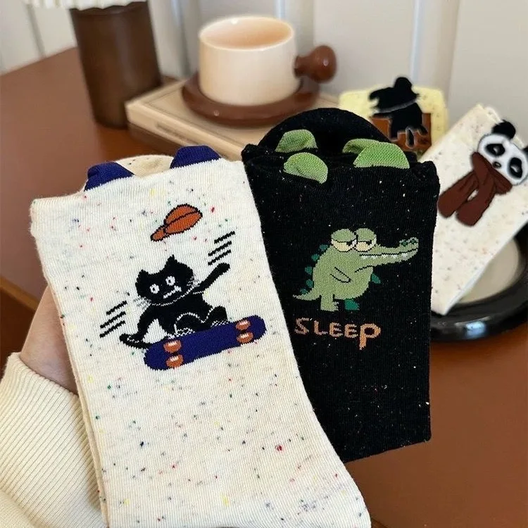 Cute Cartoon Women Socks Mid Calf Socks High Quality Fashion Socks