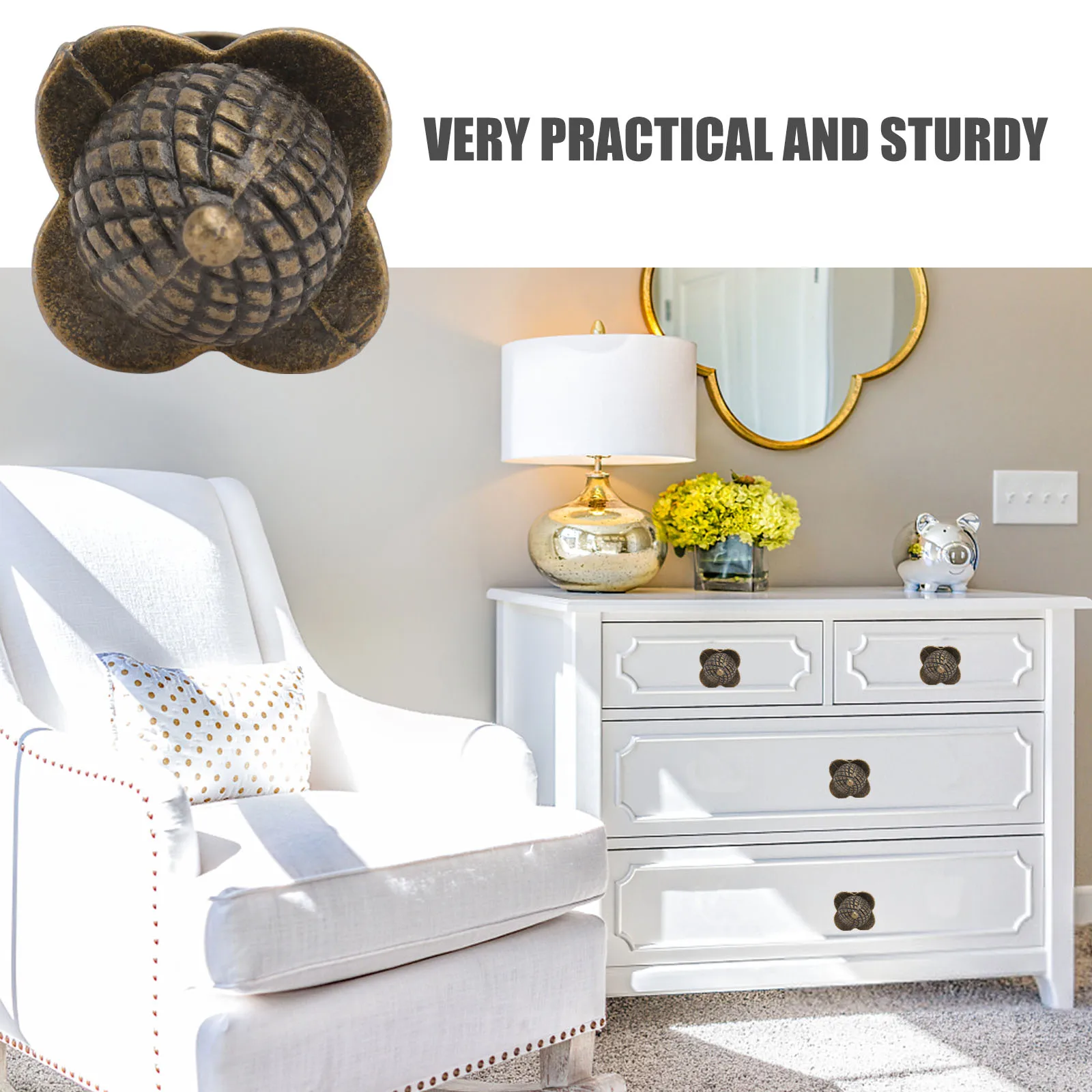 

10Pcs Corn Shape Zinc Alloy Cupboard Pull Knobs Strong Furniture Door Handles Tool Cabinet Drawer Handles