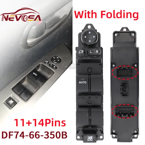 Imagen 2 del producto Conductor de mano izquierda para Mazda 2 M2 2007 2008 2009 2010 2011 2012 2013 2014 2015 interruptor de ventanilla eléctrica DF73-66-350B DF74-66-350B