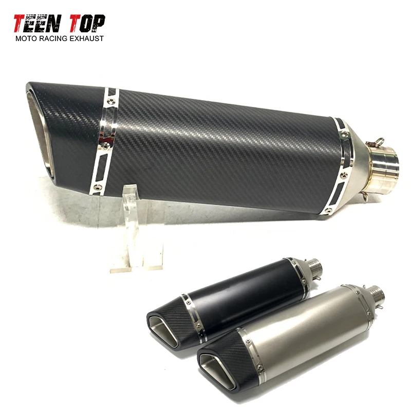 

51mm Motorcycle Muffler For Yamaha R1 MT09 Tracer900 FZ8 R6 R7 Tenere700 T-MAX 560 530 Exhaust Muffler Carbon Fiber Silencieux