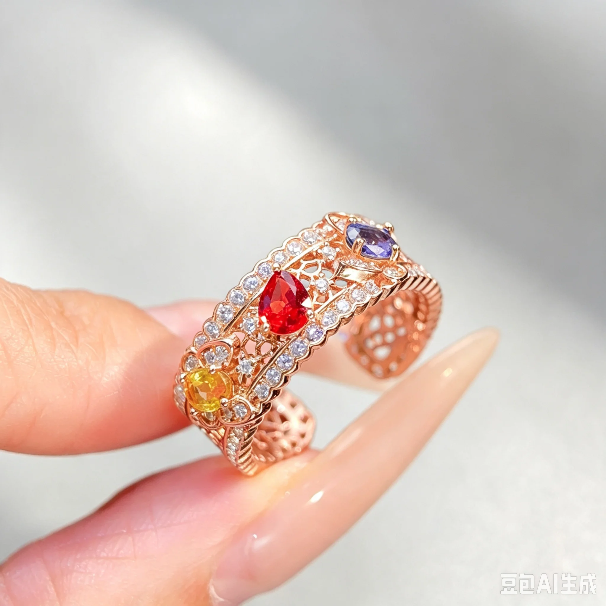 925 Silver Natural Sapphire Ring with Certificate 3x4mm Multi-color Sapphire Jewelry Luxury September Birthstone Ring for Woman