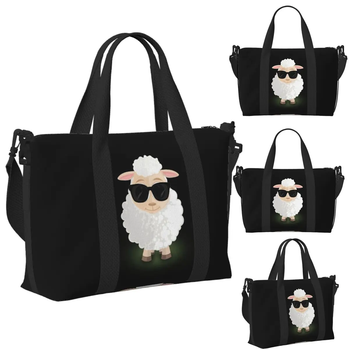 

Custom Cool Sheep Beach Travel Bag Large Capacity Tote Bags for Gym Sport Women Shopping Duffle Shoulder Bag