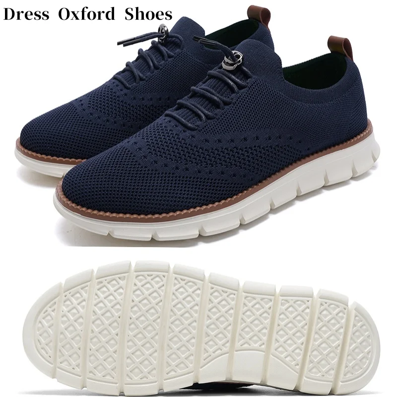 Men's Oxfords Mesh Dress Sneakers Lightweight Lace Up Casual Business Walking Shoes