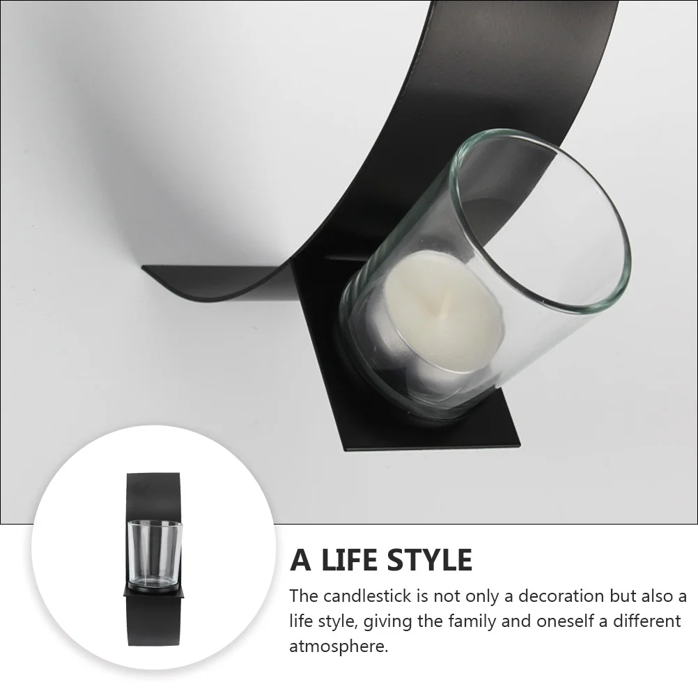 

1Pcs Wall Hanging Arc-Shaped Iron Holder Modern Candlestick for Home Wedding Party Decor Christmas Stylish Wall
