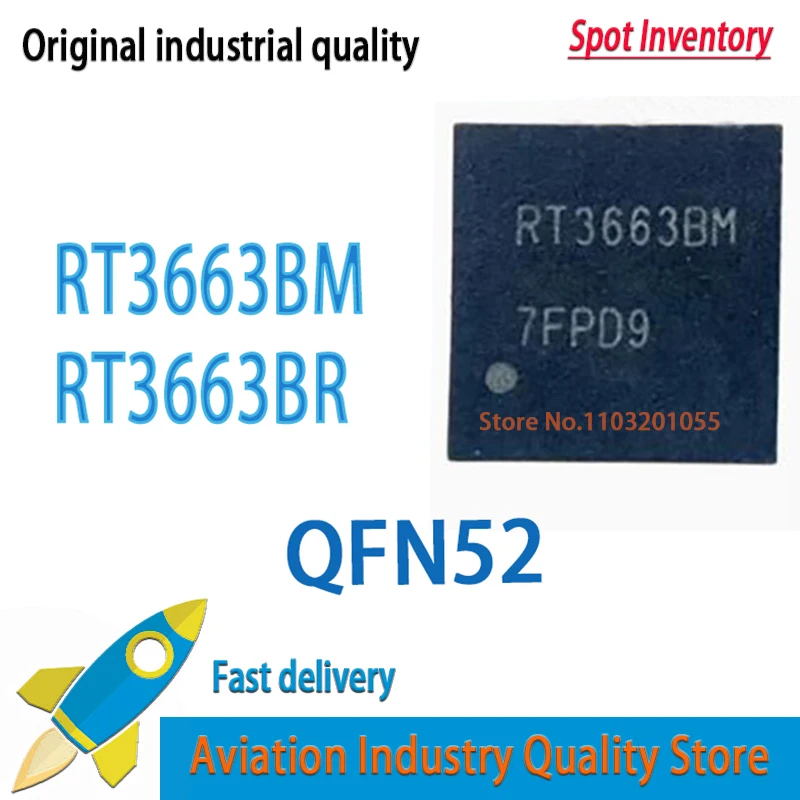 RT3663BM 5PCS  RT3663BR RT3663BMGQW RT3663BRGQW QFN-52