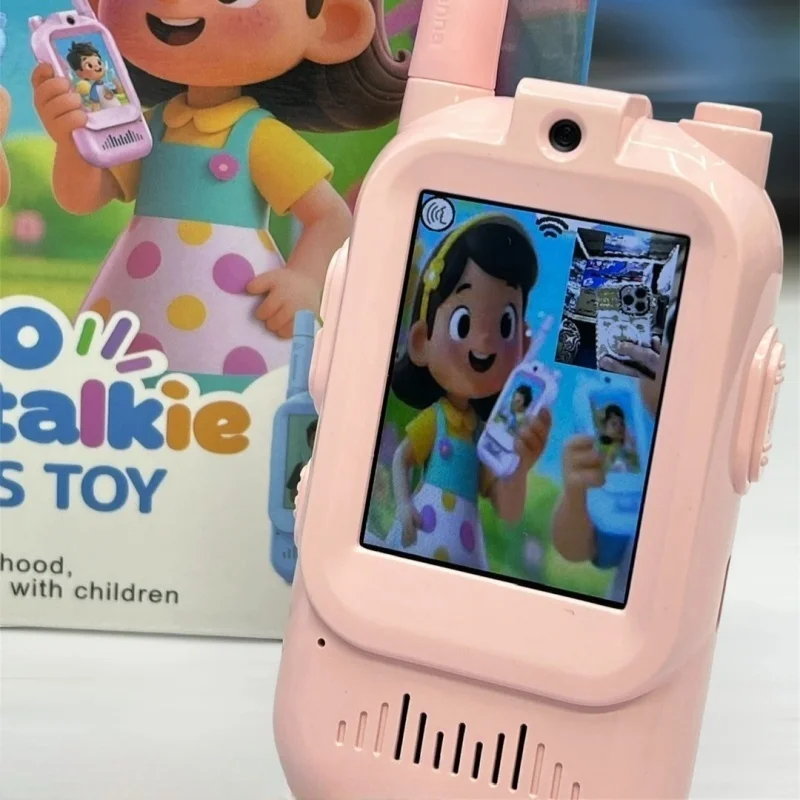 Video Walkie-Talkie 2-Pack With Display Screen Voice Converter Real-Time Video Chat Long-Range Parent-Child Interaction Gift Toy