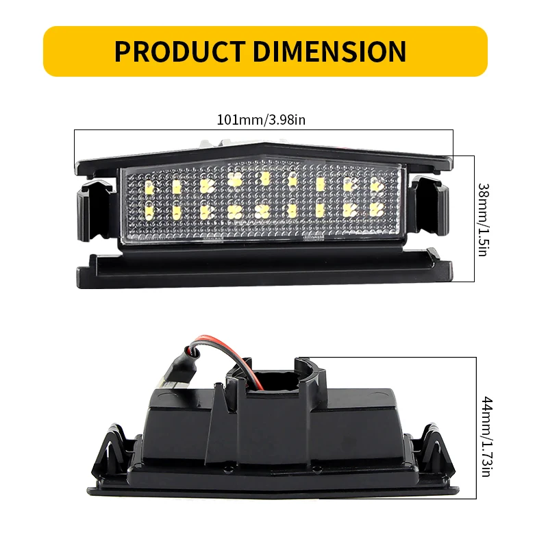 2PCS White LED License Plate Lights Canbus For Mazda 2 Harchback MK3 MX-5 Miata MK4 2015-2021 Number Plate Lamps Car Accessories