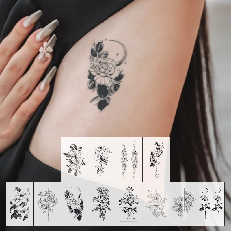 Fresh and Elegant Temporary Tattoo Sticker, Long-lasting and Waterproof, Leaf, Realistic Fake Tattoos for Women, For Arm, Finger