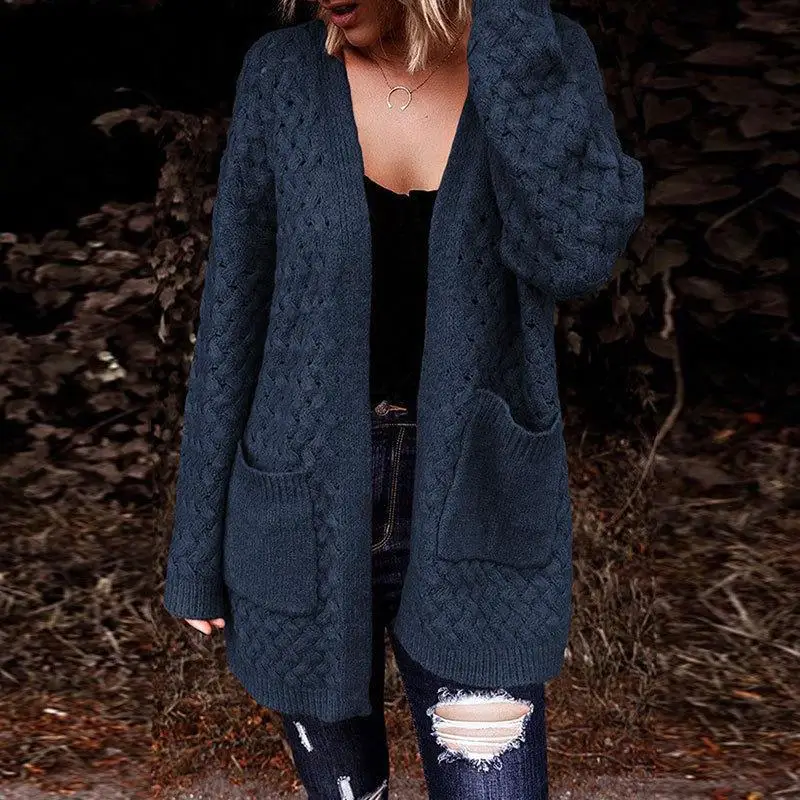 

Loose Faionable Knitted Sweater All-Match Open Cardigan Outerwear for Women Autumn Winter New Sle Tee-acetate Fiber