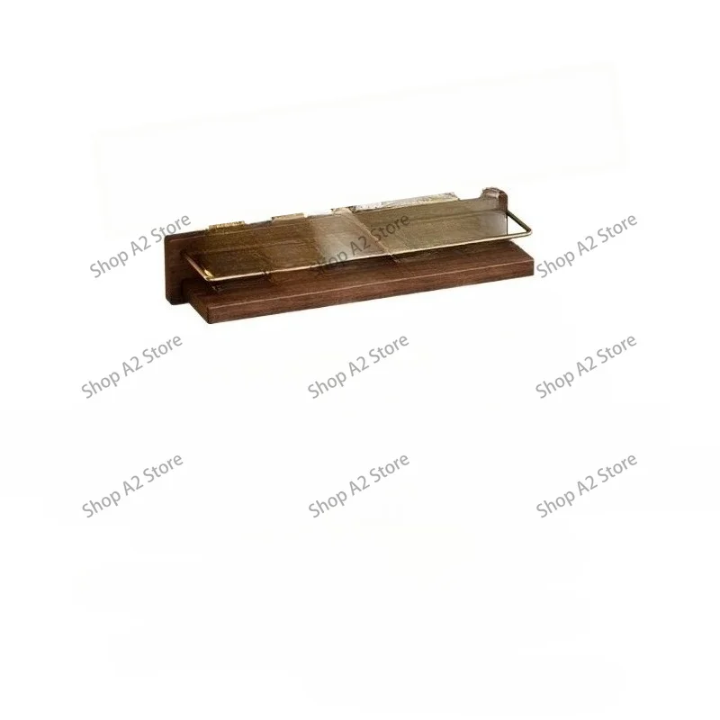 Black walnut solid wood non-punching bathroom cosmetics rack