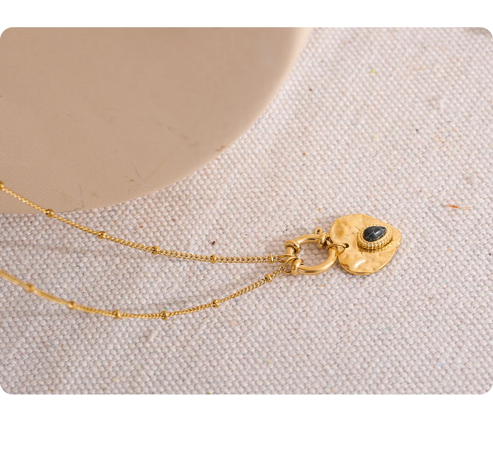 Yhpup Charme Vintage Metall Herz Anhänger Edelstahl Halskette Goldene Kette Kragen Mode Frankreich Trendy Schmuck Bijoux Frauen – Detail 11