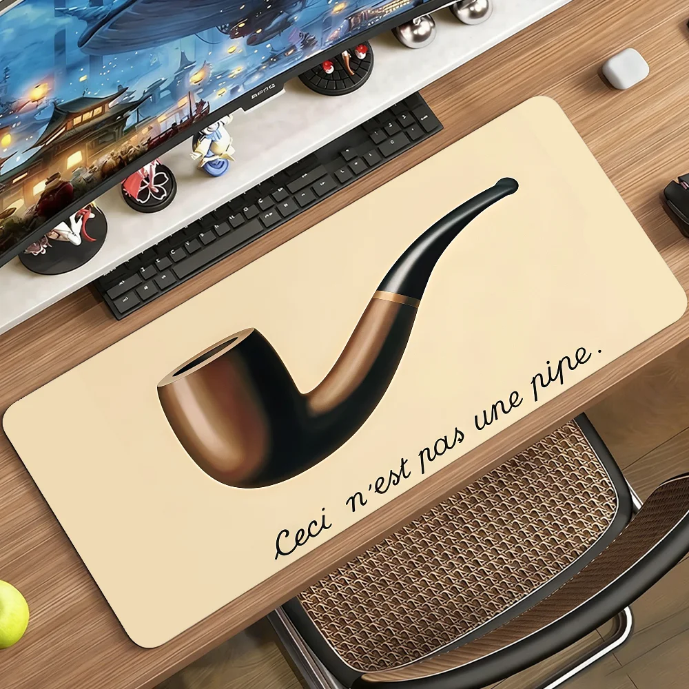 Art R-Rene Magritte Mouse Pad Non-slip Rubber Computer Mat Gamer Balance Decoracion Deskmat Laptop Office Large