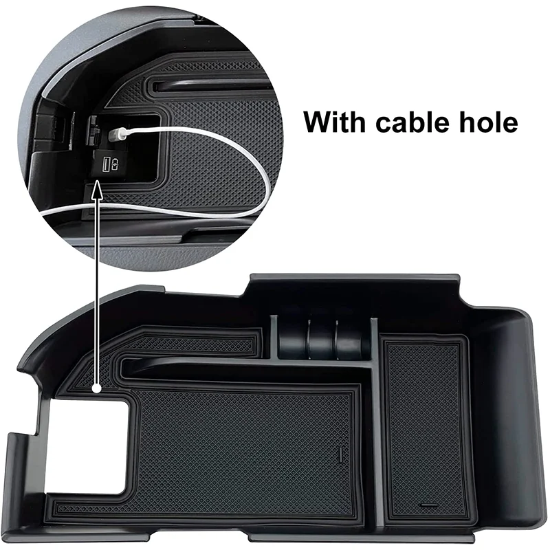 Armrest Secondary Storage Box For Toyota Camry XLE XSE 2018-2022 2023 and Camry LE SE 2020, with 2 Spring USB Ports Bracket Tray