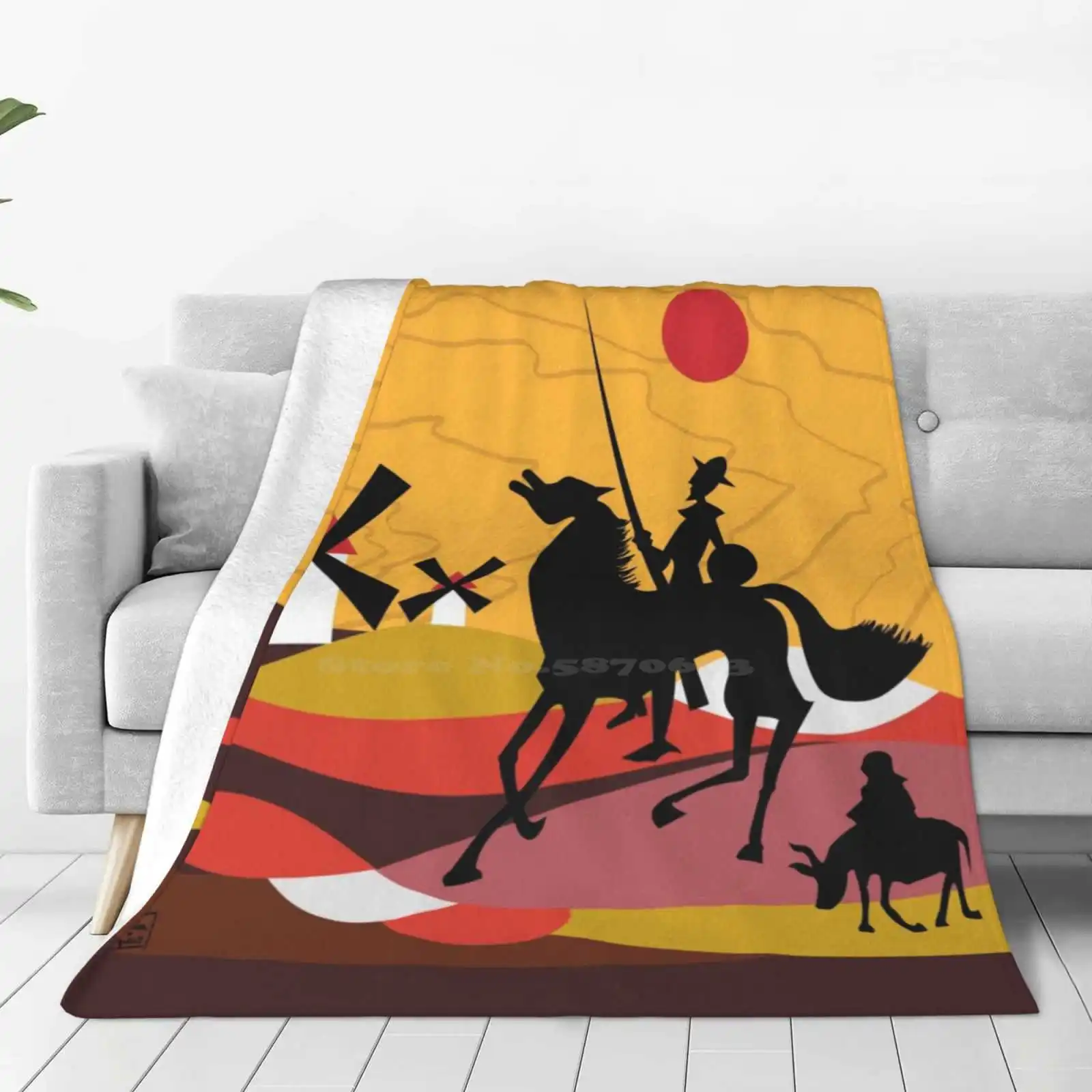 Don Quixote Of The Mancha And Sancho Creative Design Light Thin Soft Flannel Blanket Don Quixote Of La Mancha Sancho Panza Cool