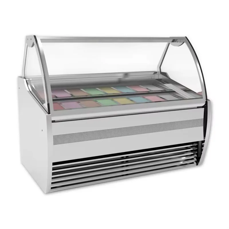 Hot Sale Ice Cream Display Freezer Gelato Display Case Dipping Refrigerated Cabinet
