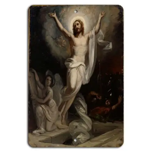 Résurrection divine : éclat et espoir - Panneau métallique en aluminium