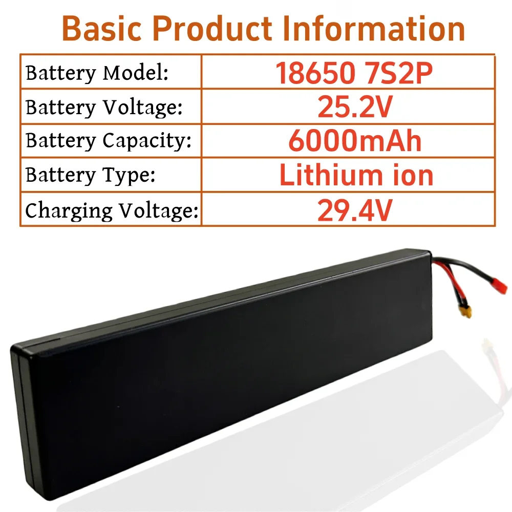 7S2P 25,2 В 6000 мАч 18650 литий-ионный аккумулятор 29,4 В перезаряжаемая батарея подходит для аккумулятора электрического скутера