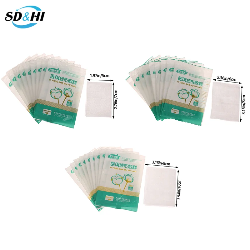 10Pcs Sterile Medical Gauze Block Combat Hemostatic First Aid Wound Care Dressing Sterile Medical Cotton Gauze Pad