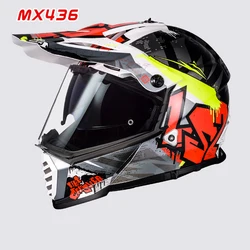 New Original LS2 MX436 Twin Shield Motocross Helmet LS2 PIONEER EVO Double Lens Spring And Summer Off-road Helmet