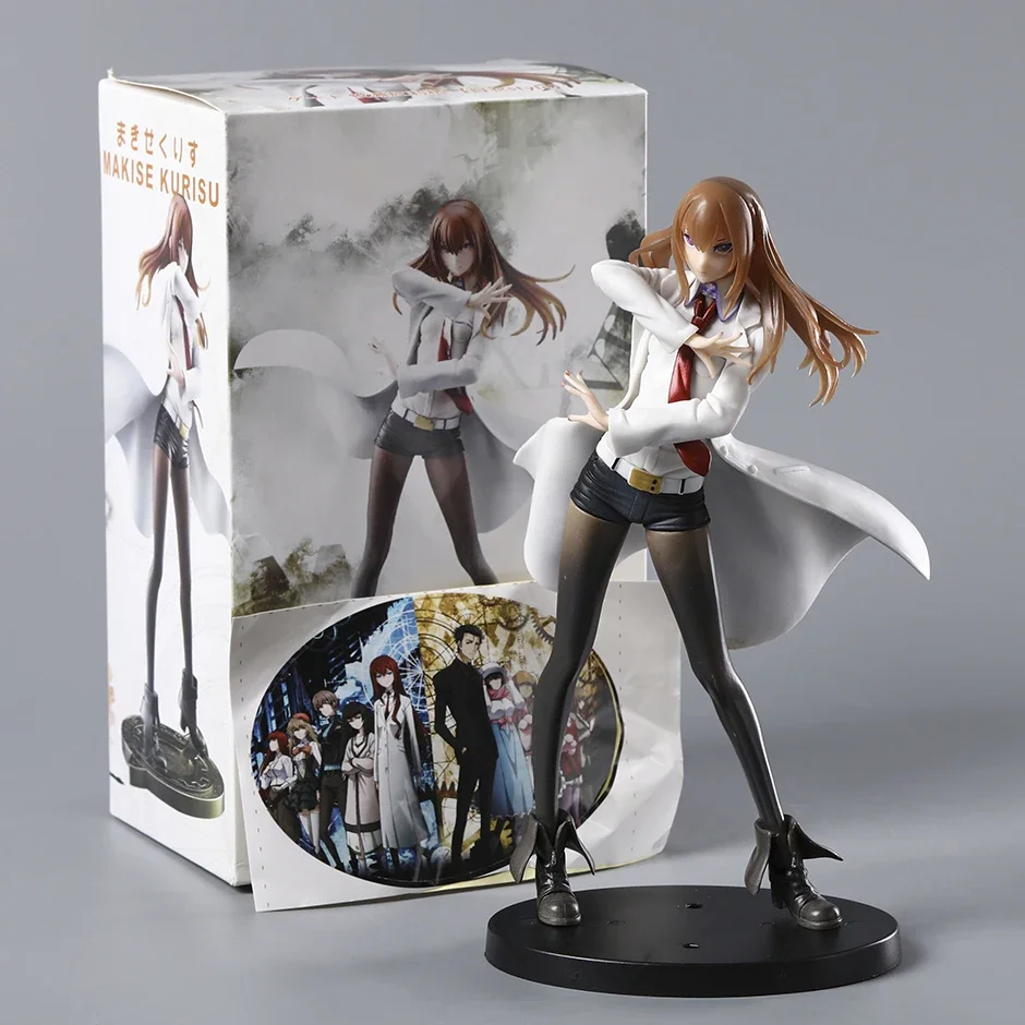 Steins Gate Makise Kurisu White Coat Style PVC Figure Model Doll Toy Colletible Figurals