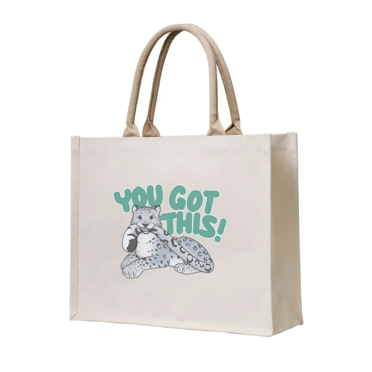

You Got This! Snow Leopard Motivational Tote Bag Portable shopping bag Shopper bag custom tote bags for women