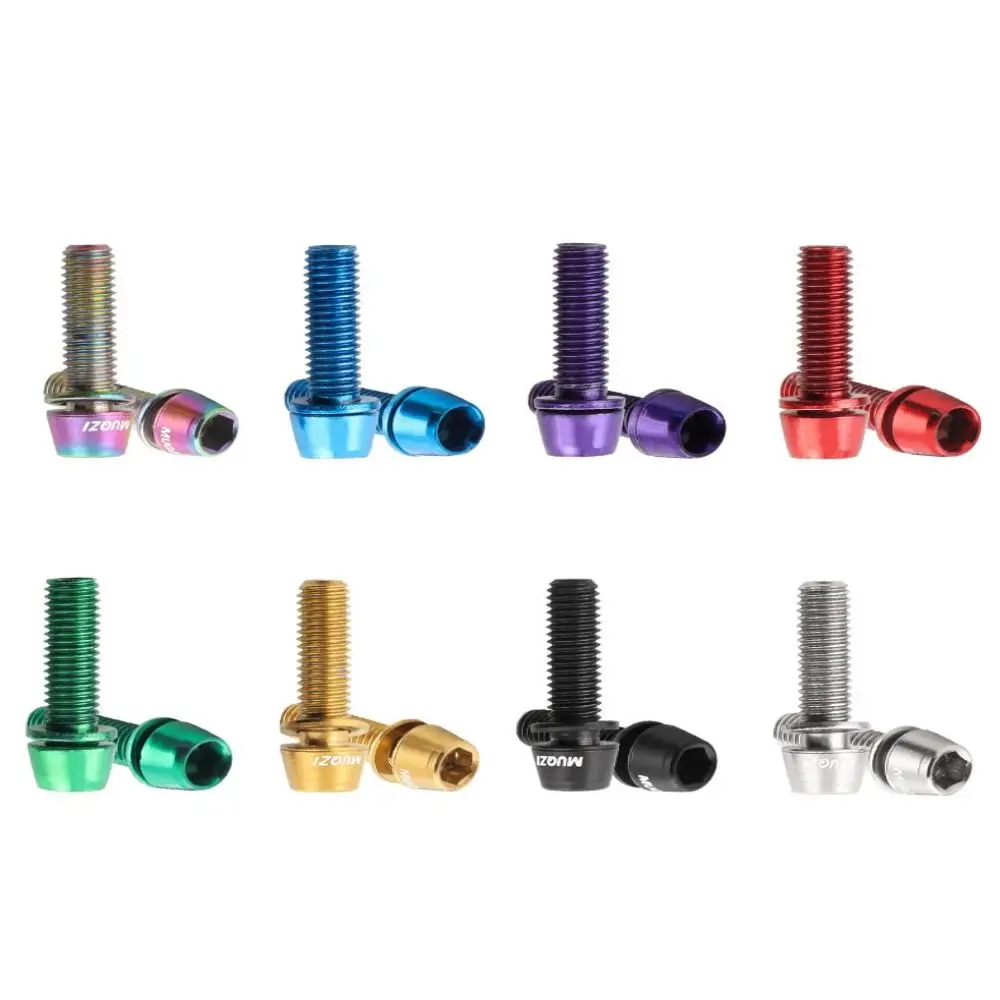 6pcs/set Titanium-plated Bicycle Handlebar Screws M5 * 17MM Stainless Steel Bike Handle in Bolts