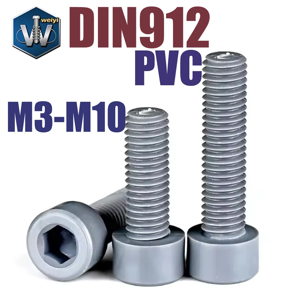 Weiyi M3 M4 M5 M6 M8 M10 PVC Sechskant-Innensechskantschraube aus Kunststoff, korrosionsbeständig, säure- und alkalibeständig, isolierende Inbusschraube – Detail 1