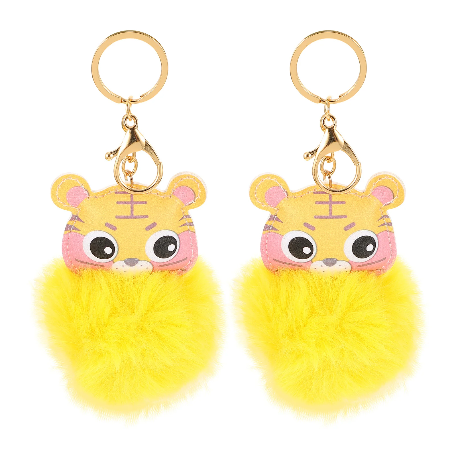 2 قطعة سلاسل المفاتيح النمر الكرتون حقيبة لطيفة المعلقات اكسسوارات الديكور للمفاتيح حقائب الظهر سلسلة المفاتيح حقيبة المعلقات #2