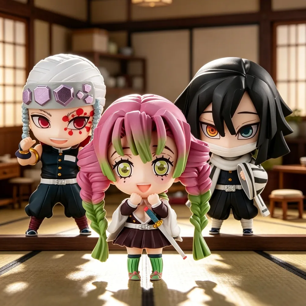 Figura de Anime Demon Slayer de 5 cm, Kanroji Mitsuri, Uzui Tengen, Obanai, Figuras de Acción, Estatua de PVC, Colección de Modelos, Juguetes, Regalos