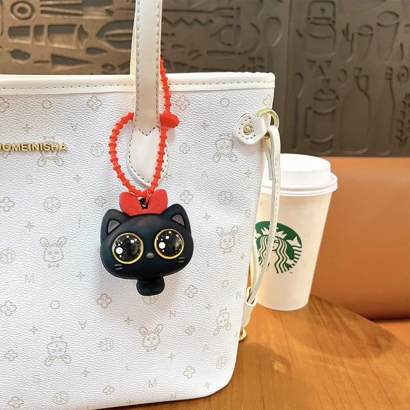 Cute Eyeball Pop Cat Squeeze Keychain Adorable Bag Hanging Charm Stress Relief Entertainment Toy Delicate Small Present Perfect