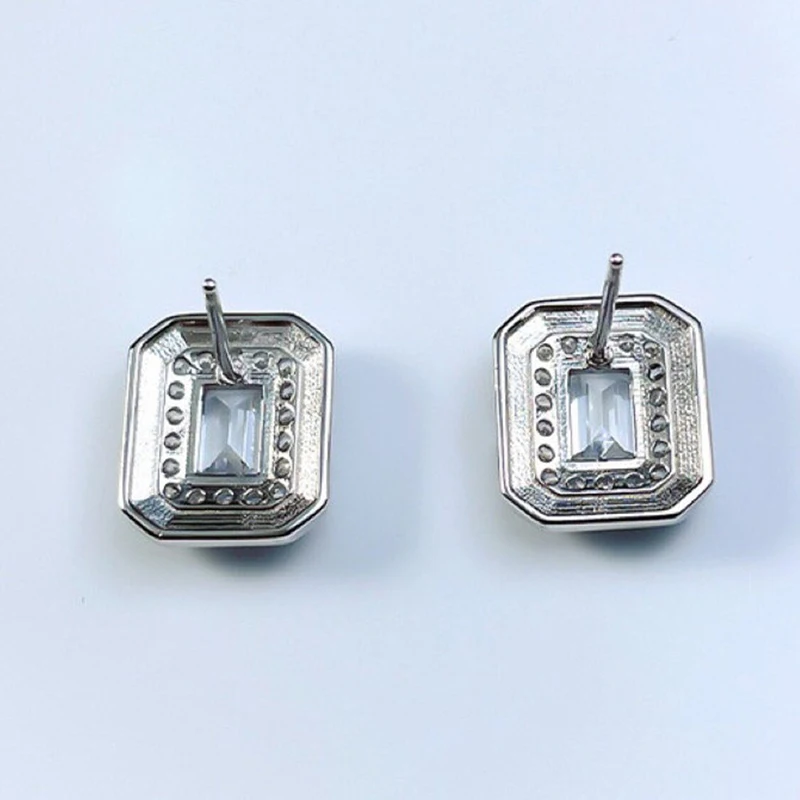 Huitan Fashion Female Daily Stud Earrings Geometric Zirconia Crystal Stone Jewelry for Women Modern Style Accessories Dropship