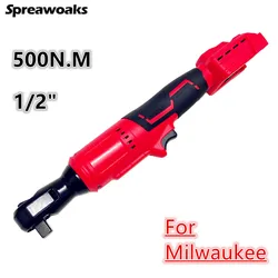 For Milwaukee 18V Battery Brushless Ratchet Wrench 1/2'' Electric Impact Driver 500N.M Cordless Screw Nut Repair Power Tools