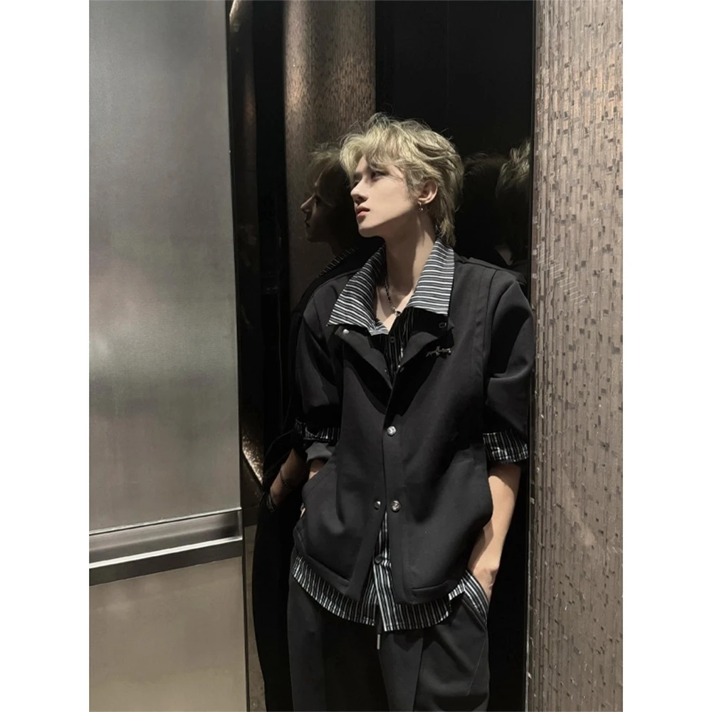 

Осенне-зимняя мужская рубашка-кардиган Cleanfit в полоску большого размера (до 250 фунтов), высококачественная, из полиэфирного волокна