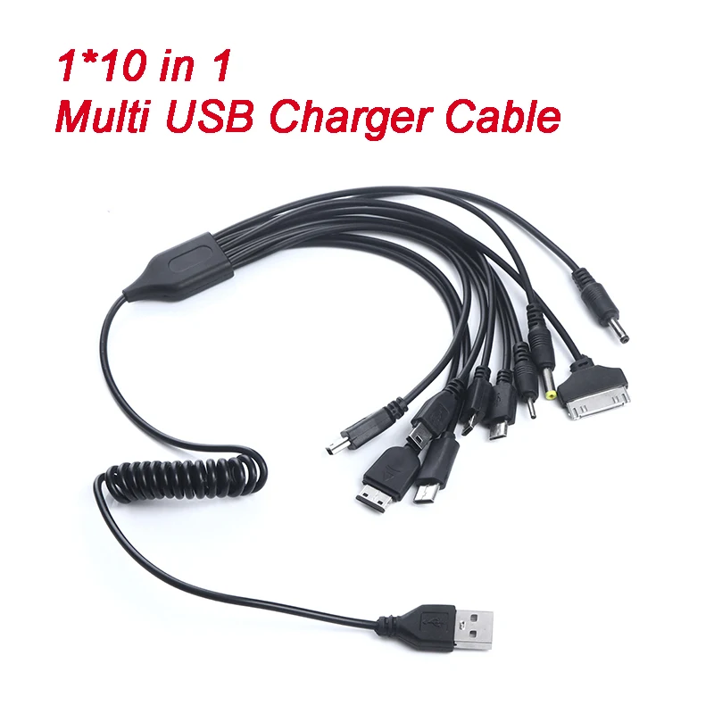 Universal 10 in 1 USB Multi Charger Retractable Phone Cable For Cell Phone