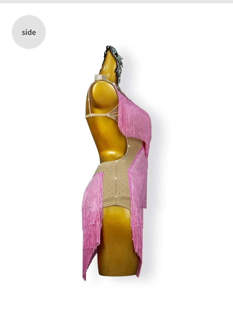 2026 Lateinamerikanisches Tanzkleid, Damen-Ballroom-Röcke, Performance-Kostüm, Mädchen-Sexy-Kleidung, Abschlussball-Anzug, Damen-Fransenkleid, Elegante Tanzkleidung – Detail 9