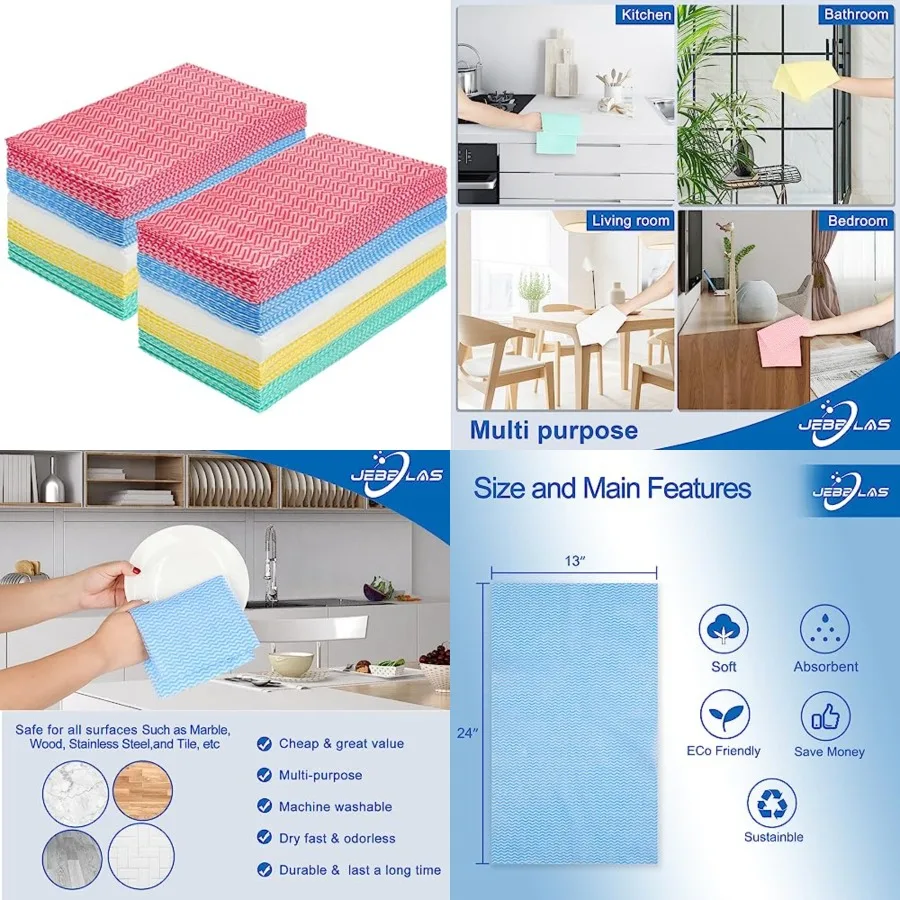 Reusable Absorbent Cleaning Towels and Dish Cloths
