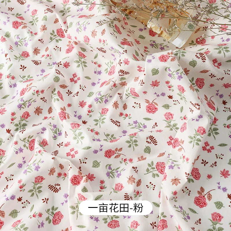 0.5 متر/2 متر النمط الريفي القطن الخالص الصغيرة الأزهار المطبوعة النسيج لخياطة فساتين القماش الزخرفية اليدوية DIY بها بنفسك الملابس الأقمشة