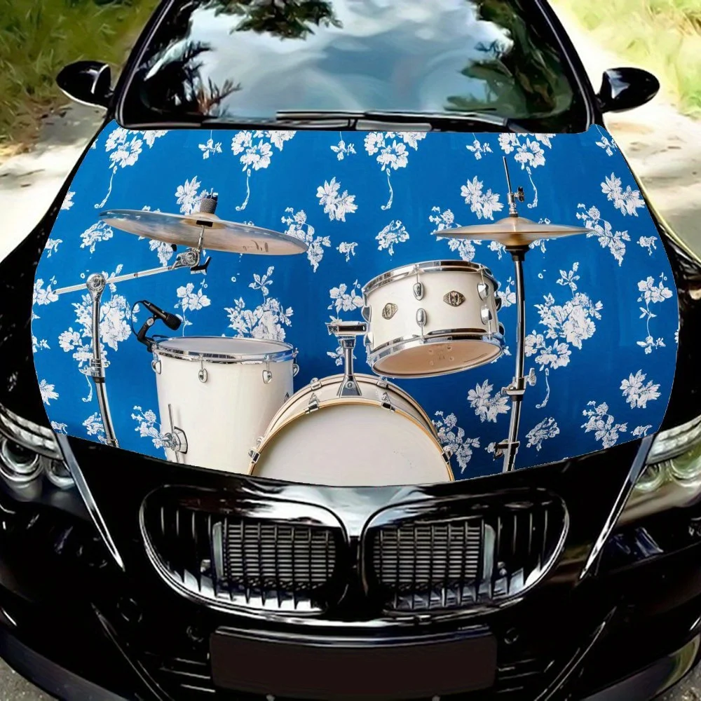 

Наклейки на капот автомобиля с принтом Cool Drum, водонепроницаемые самоклеящиеся, устойчивые к царапинам, легко приклеиваемые, прочные автомобильные наклейки из ПВХ, автомобильный декор