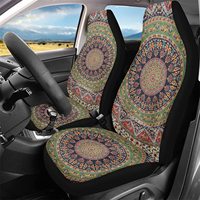 Set of 2 Car Seat Covers Front Seats Only Boho Mandala Elephant Print High Back Universal Bucket Seat Cover Auto Interior