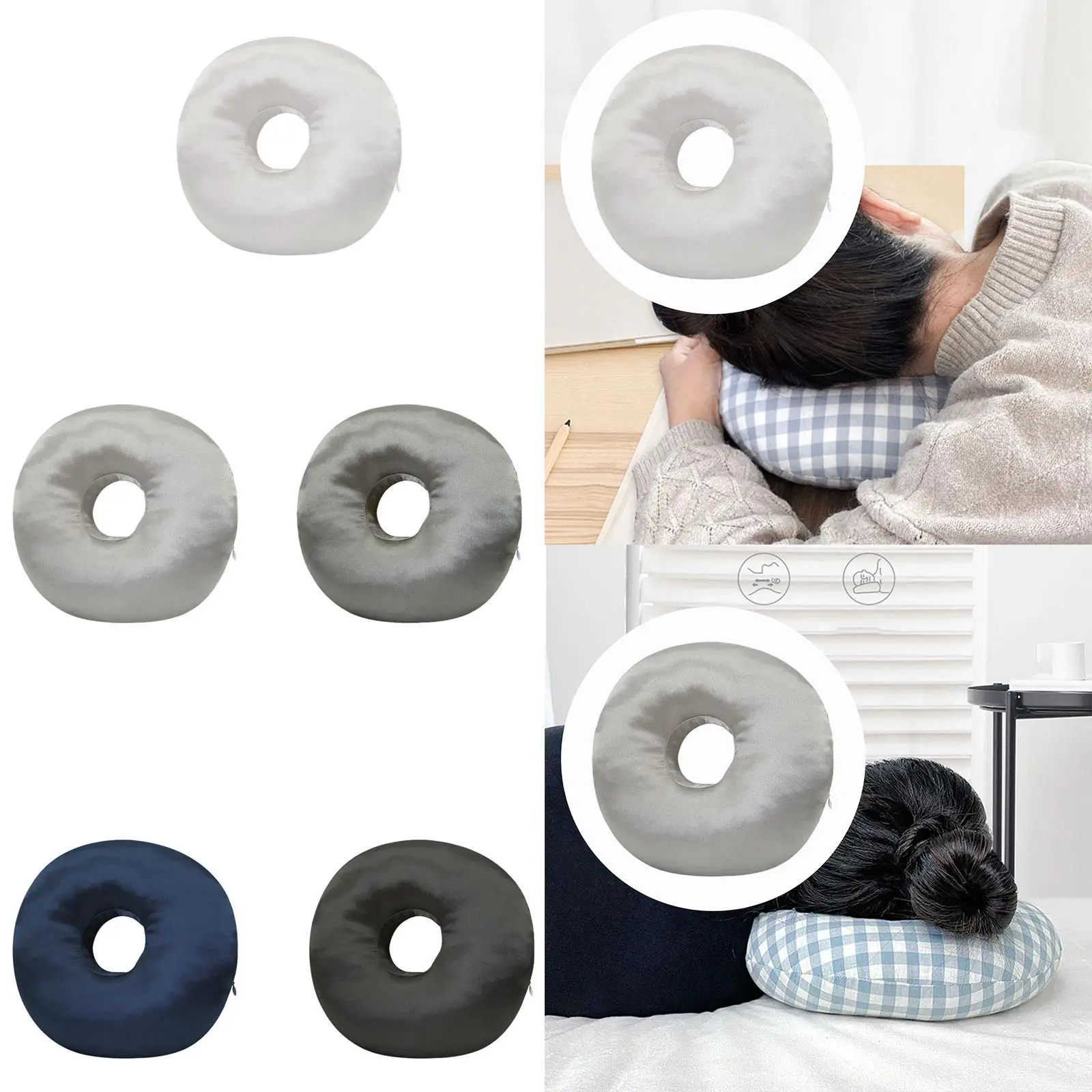 

Ear Pillow Washable Cover Soft Guard Protector Invisible Zipper Donut Shaped