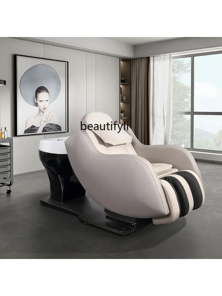 Head Therapy Automatic Massage Shampoo Bed  Beauty Salon Hair Care Electric Rotating Shampoo Bed Chair Combination