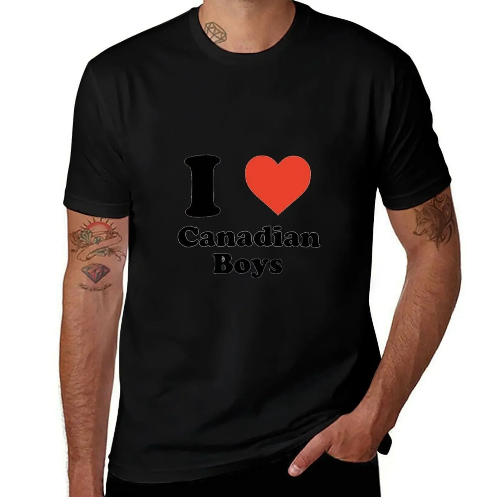 

I love (heart) canadian boys T-Shirt baggy shirts boys animal print Blouse blanks mens champion t shirts