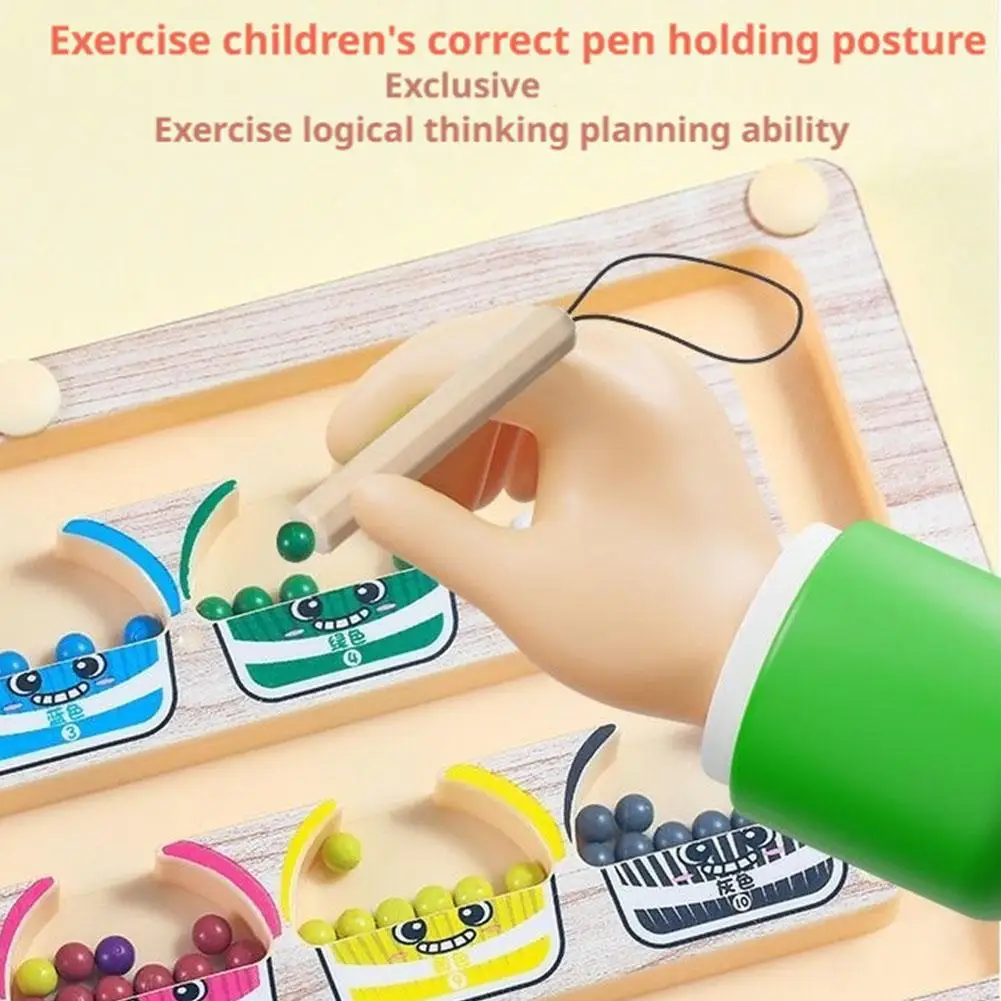 2 in 1 Magnetic Color Sorting Maze & Drawing Board Toddler Montessori Toys Number Matching Learning Counting Montessori Toys