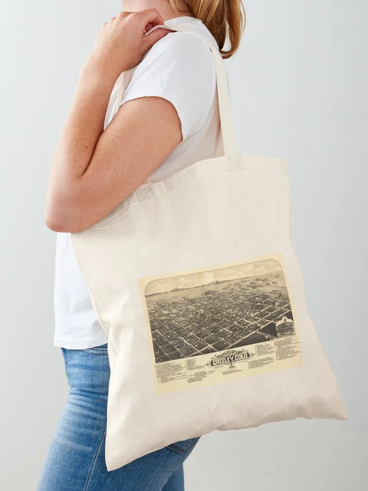 

Vintage Greeley CO Map (1882) Tote Bag canvas tote bag Canvas bag for women university shopper shopper women