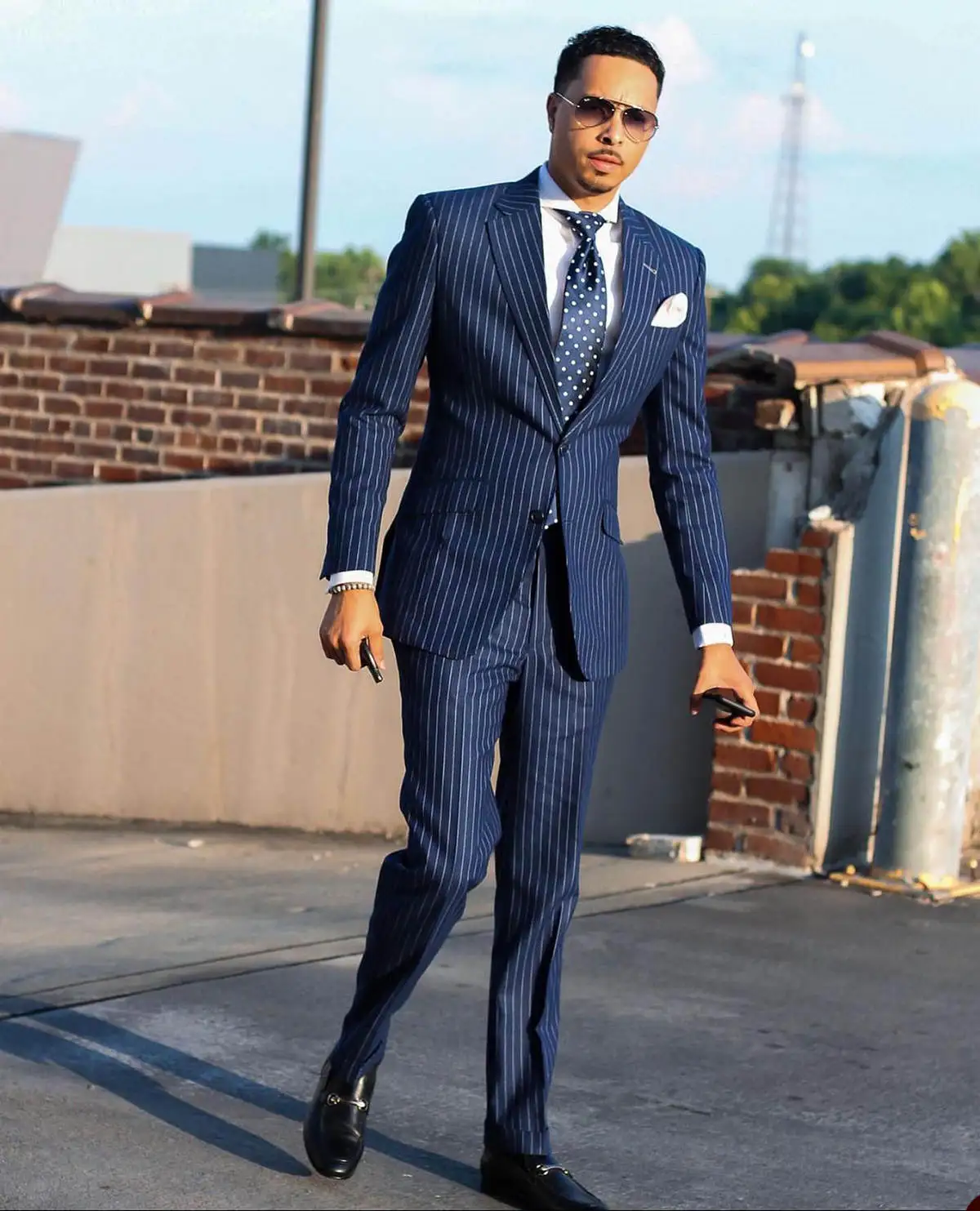 

Business Men's Suit 2 Pieces Pinstripe Blazer Pants Bow Collar Buckle Formal Work Wear Wedding Prom